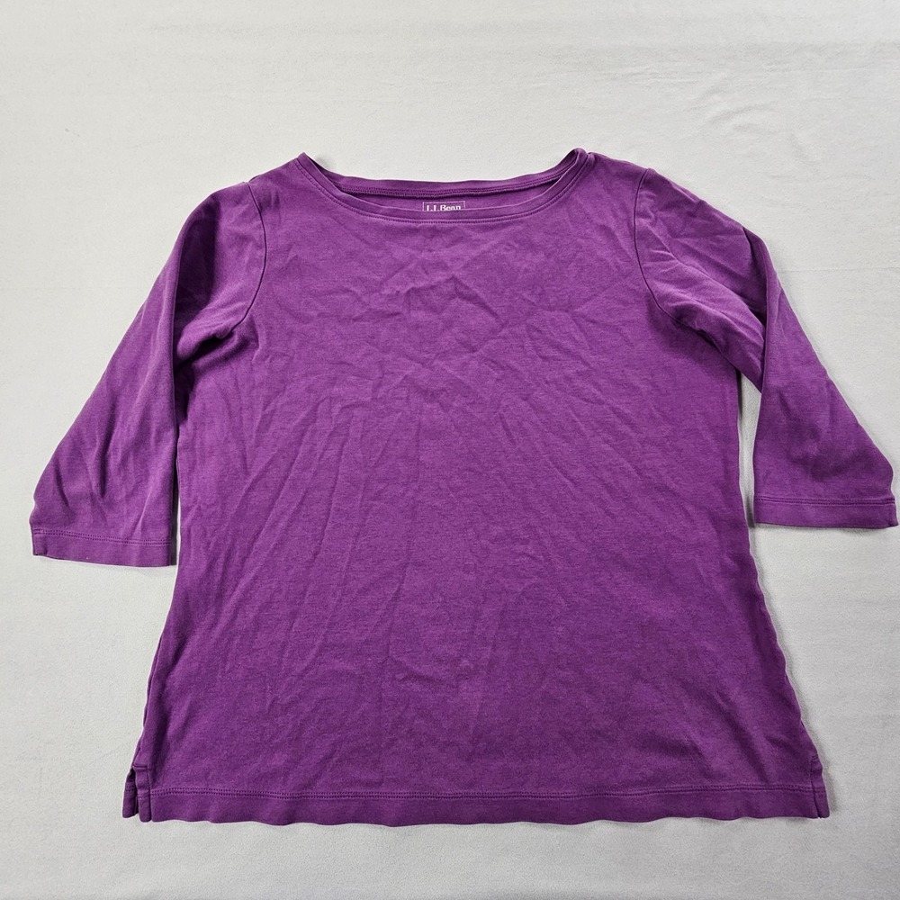L.L. Bean Purple 3/4 Sleeve T-Shirt Women's S